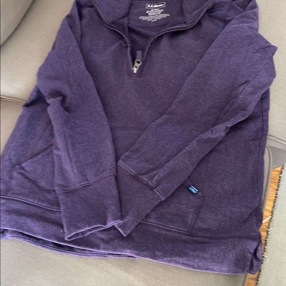 L.L. Bean Men's Zip-Up Sweater in Deep Purple